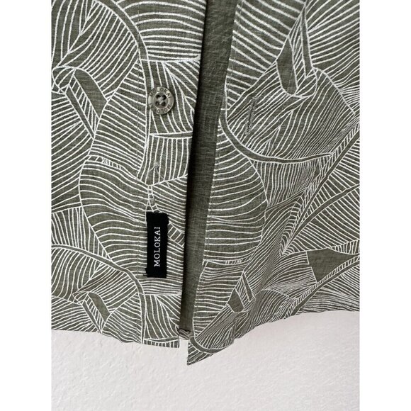 Molokai Surf‎ Co. Shirt Men's Medium Button Down Floral Hawaiian Floral Surfer - Picture 5 of 11